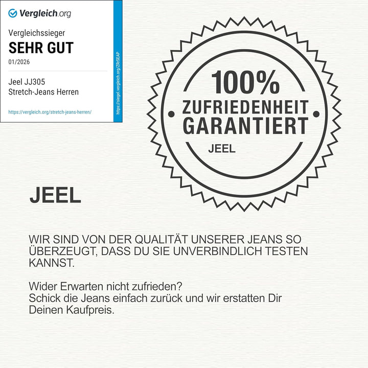 JEEL Herren-Jeans - Regular-Fit Straight-Cut - Stretch - Jeans-Hose Basic Washed 29W / 32L 09-camel,