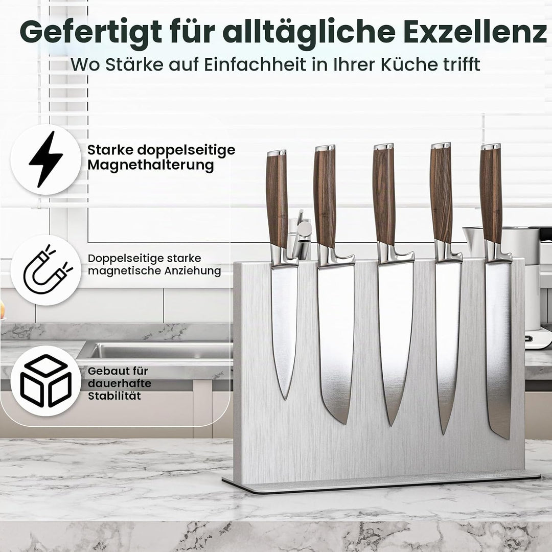 THMINS Magnetischer Messerblock aus Edelstahl, doppelseitiger magnetischer Messerhalter, universelle