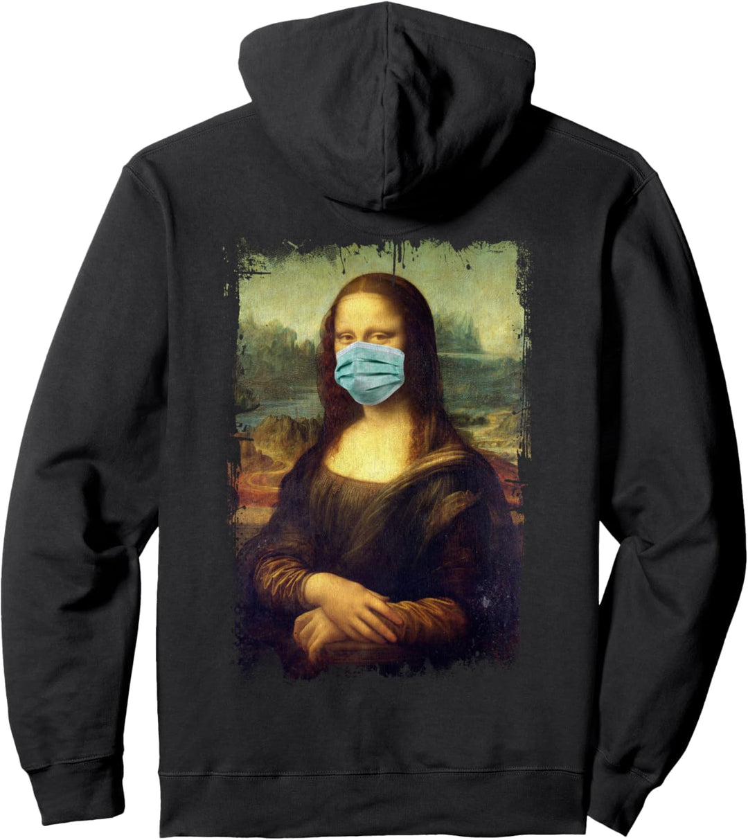 Mona Lisa mit Maske Lustige berühmte Malerei Quarantäne Pullover Hoodie