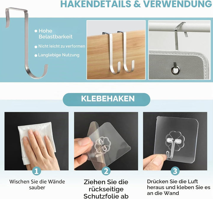2 Stück Wand Organizer Tasche Hängekörbe Mit Grosser Mesh Abteilung Und 3 Taschen Tür Organizer Plat