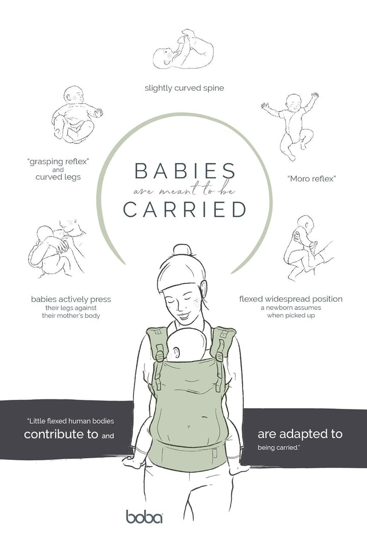 Boba X Babytrage Neugeborene ab Geburt (3-20 kg) - Hüftfreundliche Baby- & Kindertrage mit verstellb