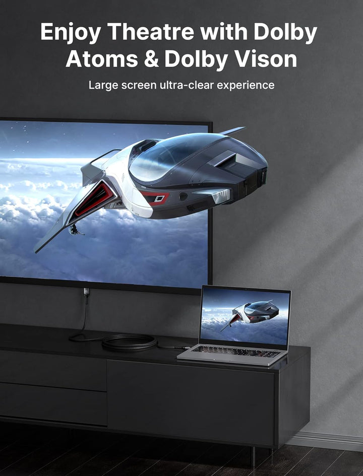 JSAUX HDMI Kabel 15Meter, Lange Faseroptisches HDMI 2.1 Kabel 8k Highspeed 48Gbps 8K@60Hz, 4K@120Hz,
