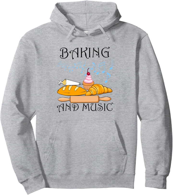 Musik und Backen Küchenchef Hobbybäcker Koch Pullover Hoodie