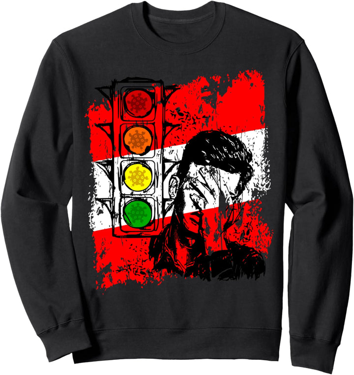 Corona-Ampel Coronampel Verwirrtes Österreich Flagge bl Sweatshirt