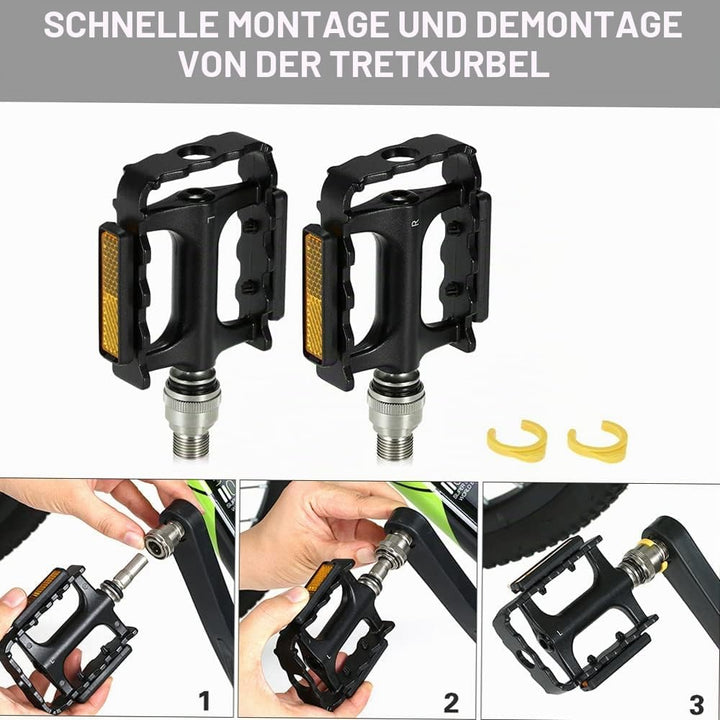 Lixada Fahrradpedale, Mountainbike-Pedale, Schnellspannpedale, MTB, mit Pedalverlängerungsadapter (o