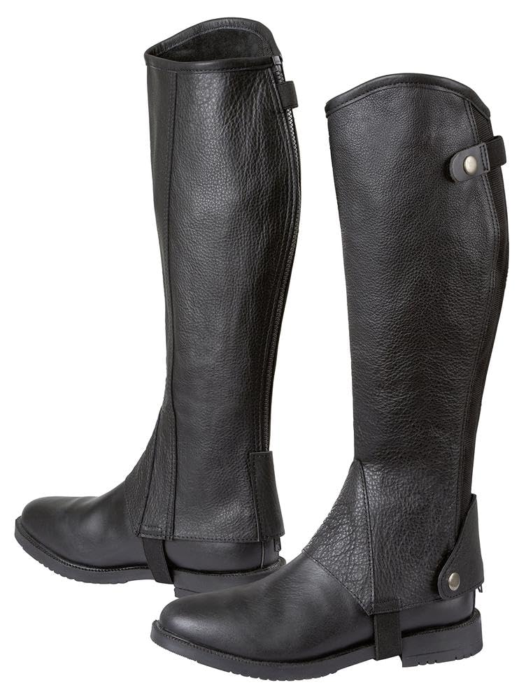 Covalliero Minichaps Elasto Leder Elastikeinsatz S Schwarz, S Schwarz