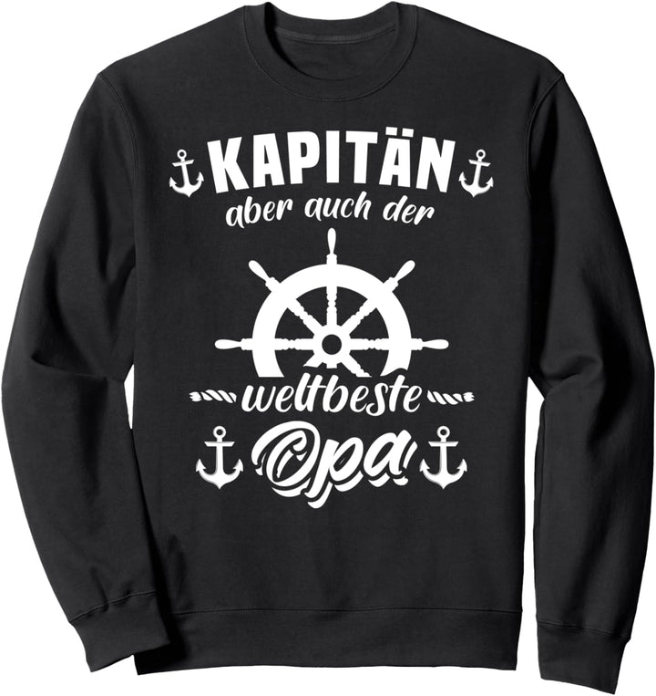 Kapitän Opa Motorboot Geschenk Männer Sprüche Boot Zubehör Sweatshirt