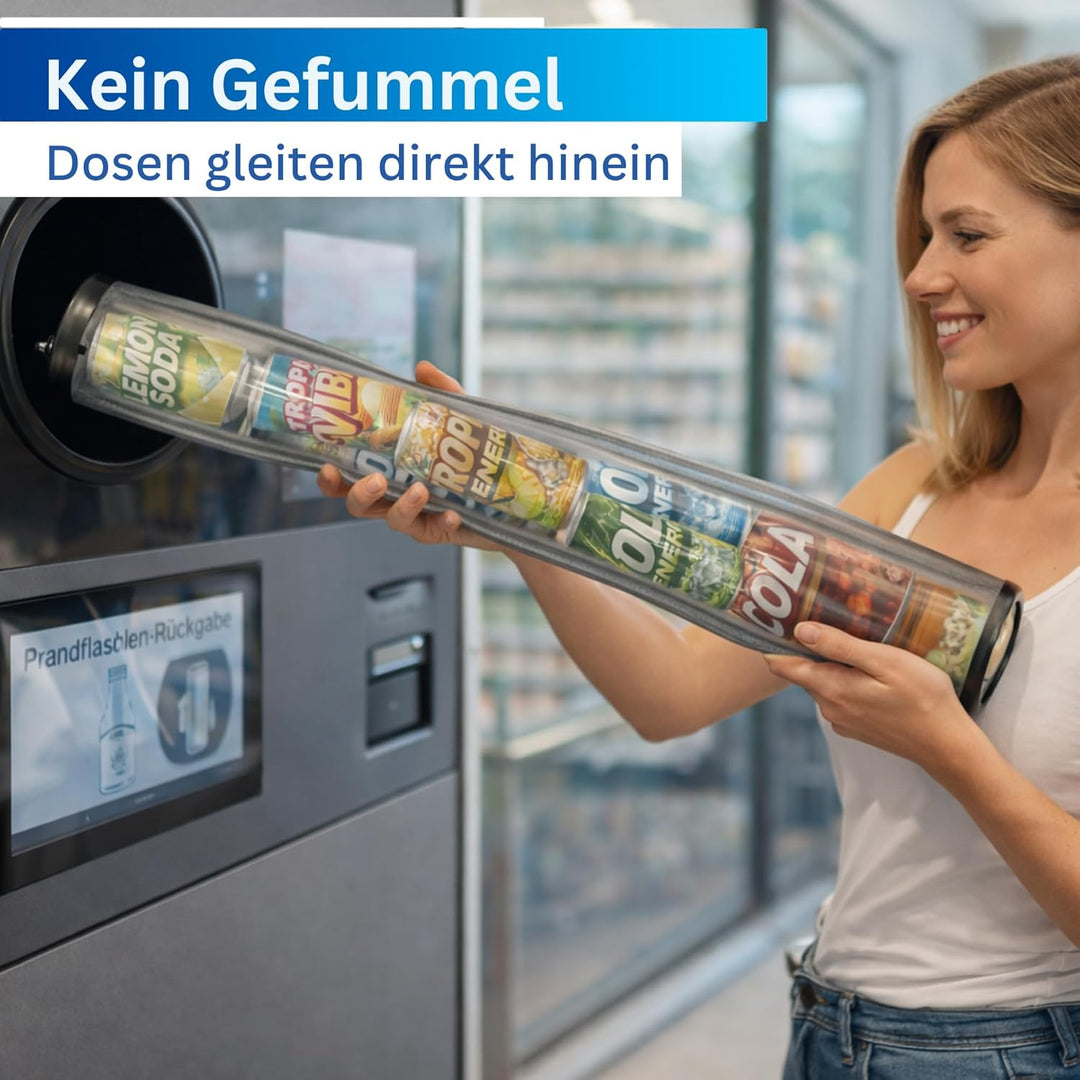 Pfandflaschen Sammelbehälter mit Deckel und Kordelzug - 100L, 1 Fach, 2x Tragetasche für PET Flasche
