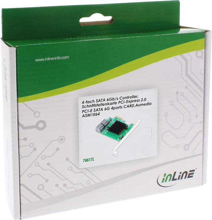 InLine® Schnittstellenkarte, 4X SATA 6Gb/s Controller, PCIe 2.0 (PCI-Express)