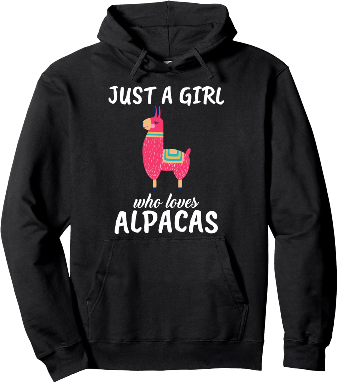 Damen Just A Girl Who Loves Alpacas Kleidung Geschenk Alpaka Pullover Hoodie