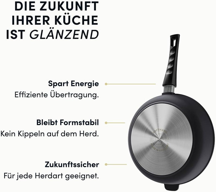 Hoffmann STONIQ Hochrandpfanne, 24 cm, Antihaftbeschichtet, PTFE und PFAS-frei, Induktionsgeeignet,