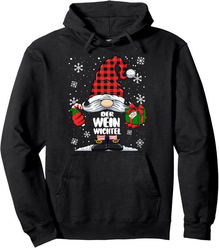 Wein Wichtel Weihnachts-Wichtel Design Damen Herren Pullover Hoodie
