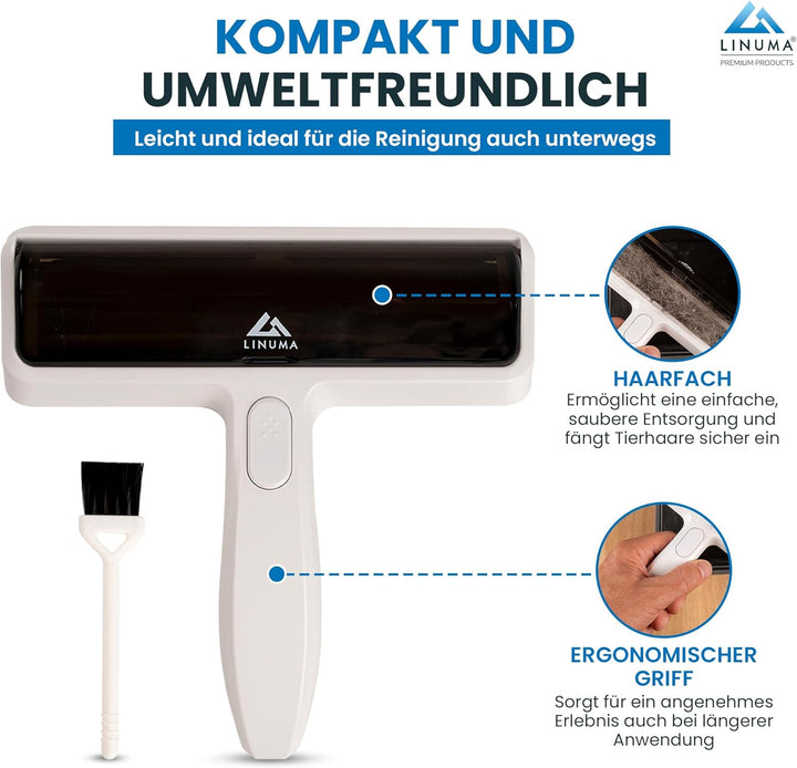 Fusselrolle PRO Tierhaare – extra Starke Aufnahme, wiederverwendbar – Hunde- & Katzenhaare – Sofa, B