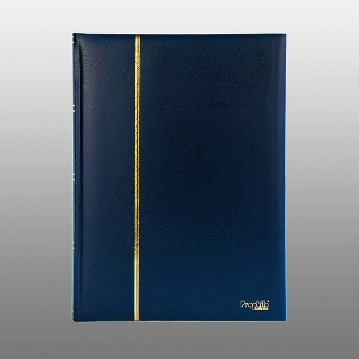 Prophila 60 Schwarze Seiten Briefmarkenalbum Einsteckbuch wattierter Blauer Einband