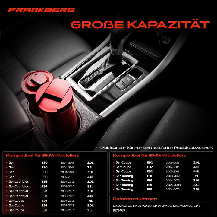 Frankberg Getränkehalter Cupholder Beifahrerseitig Rechts Kompatibel mit 3er E90 3er Cabriolet E93 3