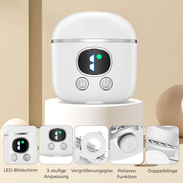 Elektrischer Nagelknipser, USB-wiederaufladbarer automatischer Nageltrimmer und Poliermaschine mit L