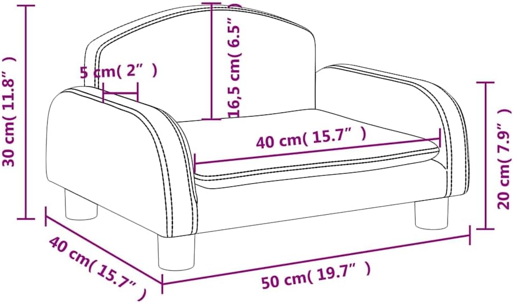 vidaXL Kindersofa, Couch für Kinder, Kindercouch mit runden Kanten, Kindersessel Minisofa Polstersof