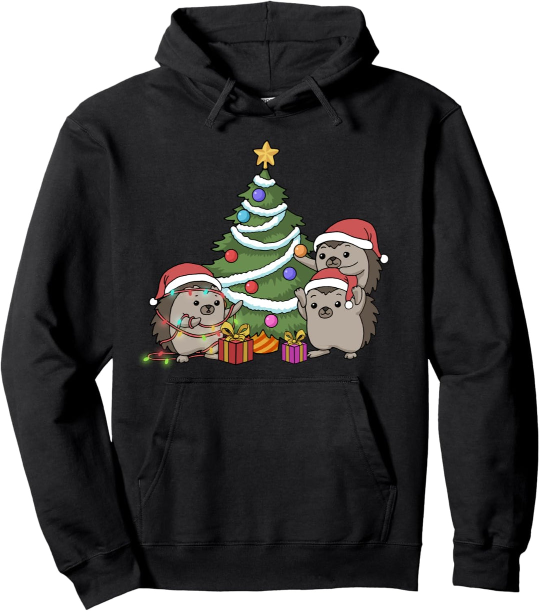 Weihnachten Igel Geschenk Weihnachtsbaum Weihnachtsigel Igel Pullover Hoodie