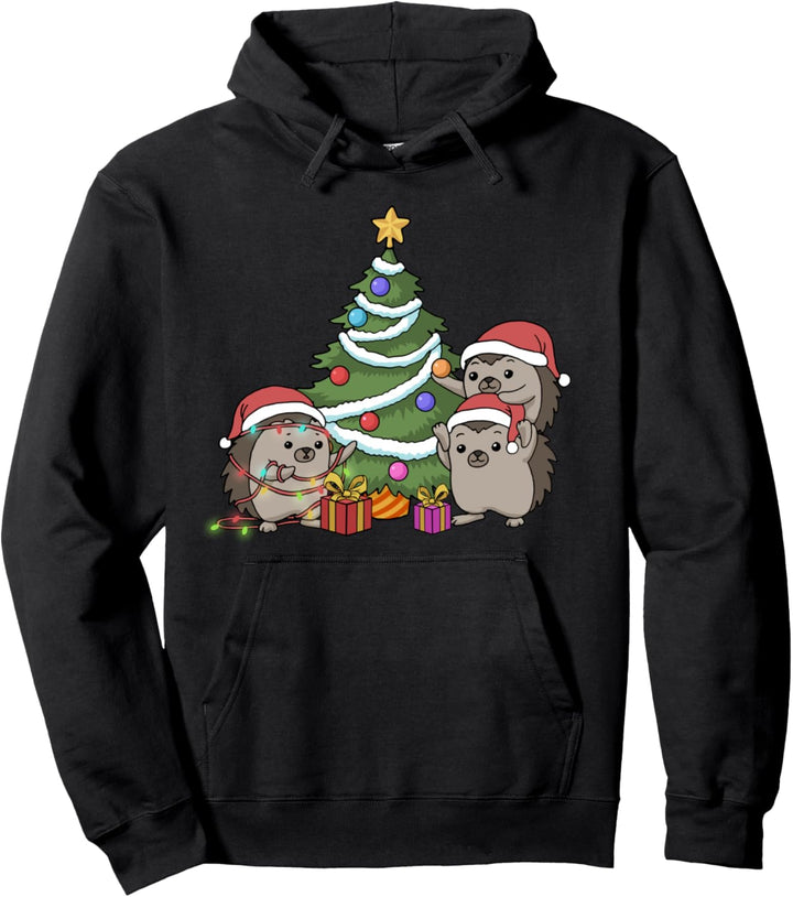 Weihnachten Igel Geschenk Weihnachtsbaum Weihnachtsigel Igel Pullover Hoodie