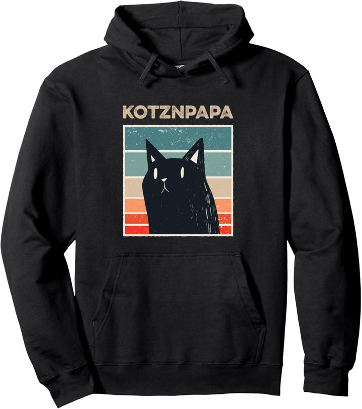 Lustiges Katzen Design mit schwarzer Katze Kotznpapa Pullover Hoodie