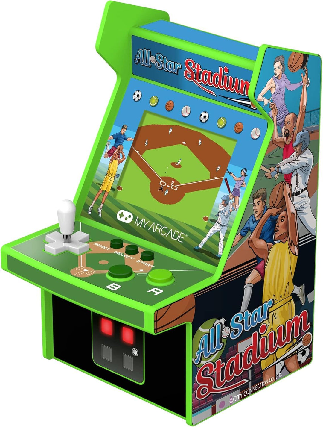 My Arcade All Star Stadion-Mikro-Player, voll tragbare Mini-Arcade-Maschine mit 307 Retro-Spielen, 7