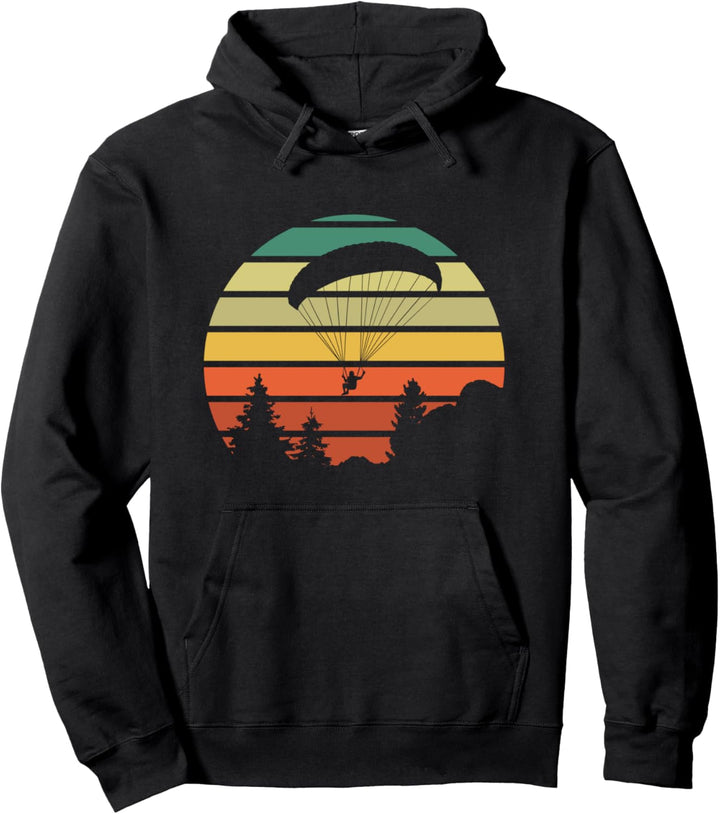 Paragliding Fallschirmspringen Vintage Sunset Paraglider Sky Diver Pullover Hoodie