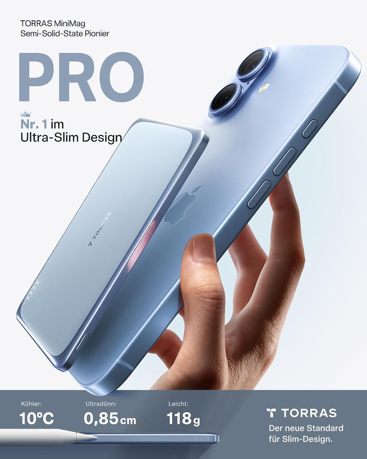 TORRAS MniMag Pro Power Bank 5000mAh Blau, Blau 5000mAh
