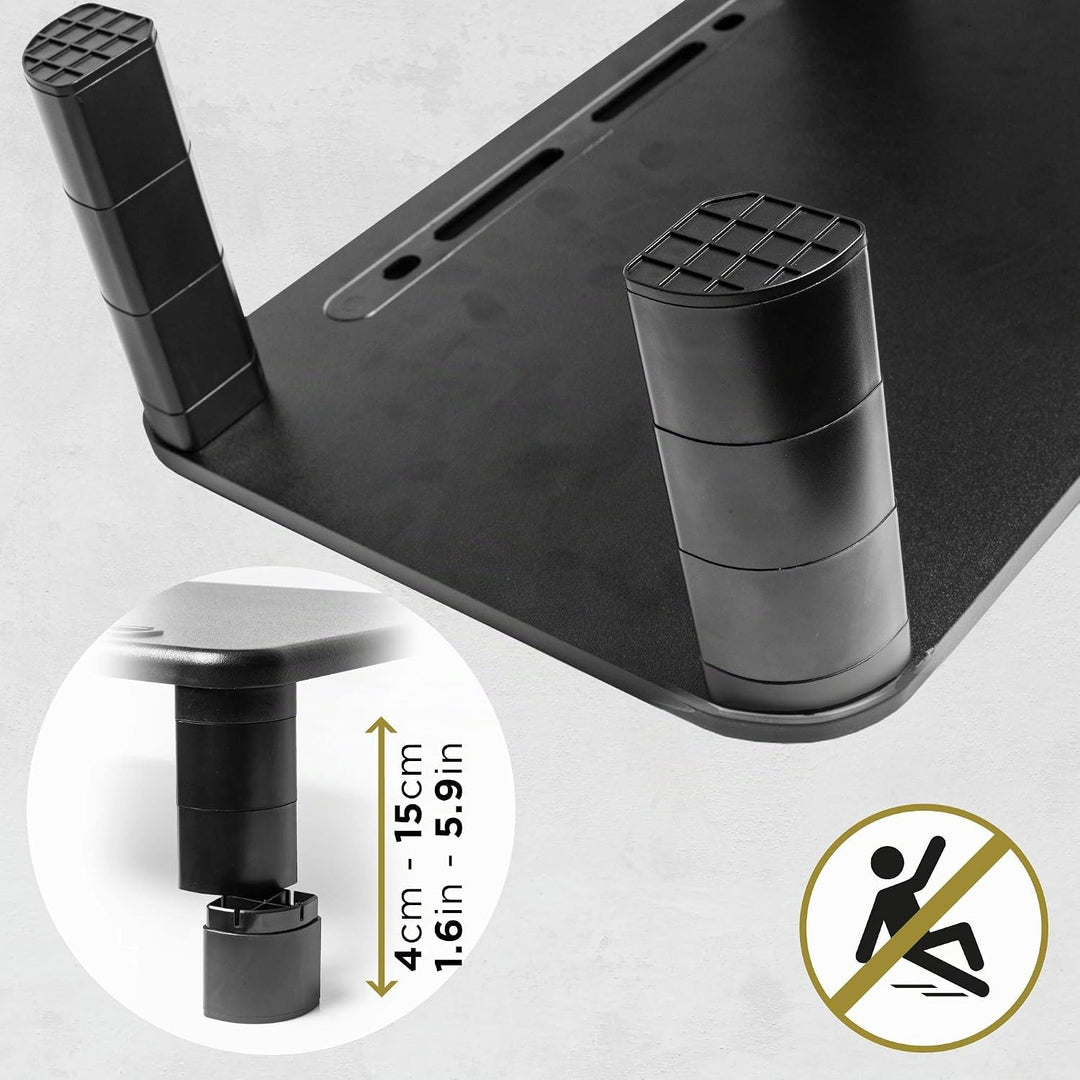 Duronic DM055 Monitorständer 40×28 cm – höhenverstellbarer Bildschirmständer 4–15 cm mit Handyhalter