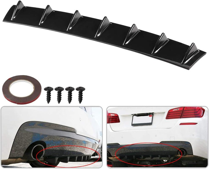 Qiilu Auto Heckstossstange Spoiler,Heckspoiler Shark Fin Diffusor Universal Spoiler Auto Heckstossst