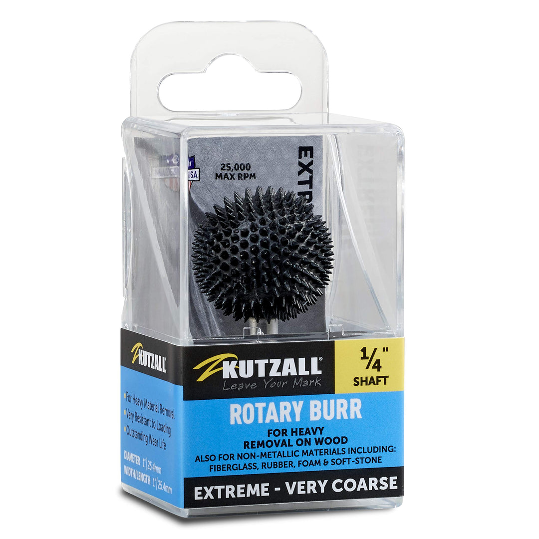 Kutzall Extrem Sphere Rotationsfräser 1⁄4" Schaft, sehr grob - Holzbearbeitungsaufsatz für Bosch, De