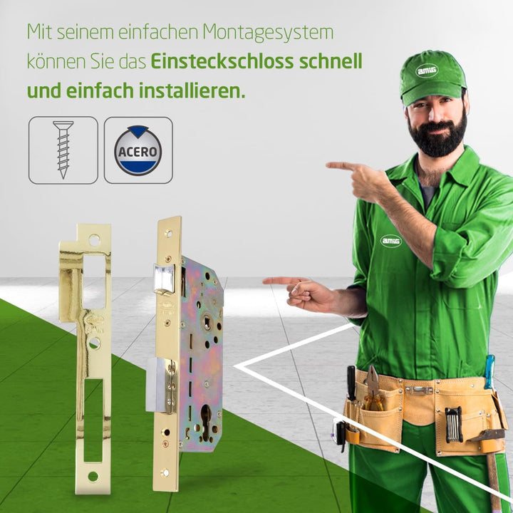AMIG 8292 – Schloss 340 Messingüberzug Bunt, Bunt