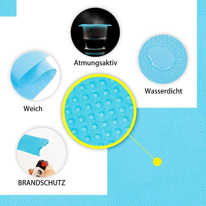 Tischdeckenrolle, 1.18 × 45M, Hellblau, Einweg Vlies Stoffähnlich Tischdecke Rolle, Meterware Tischt