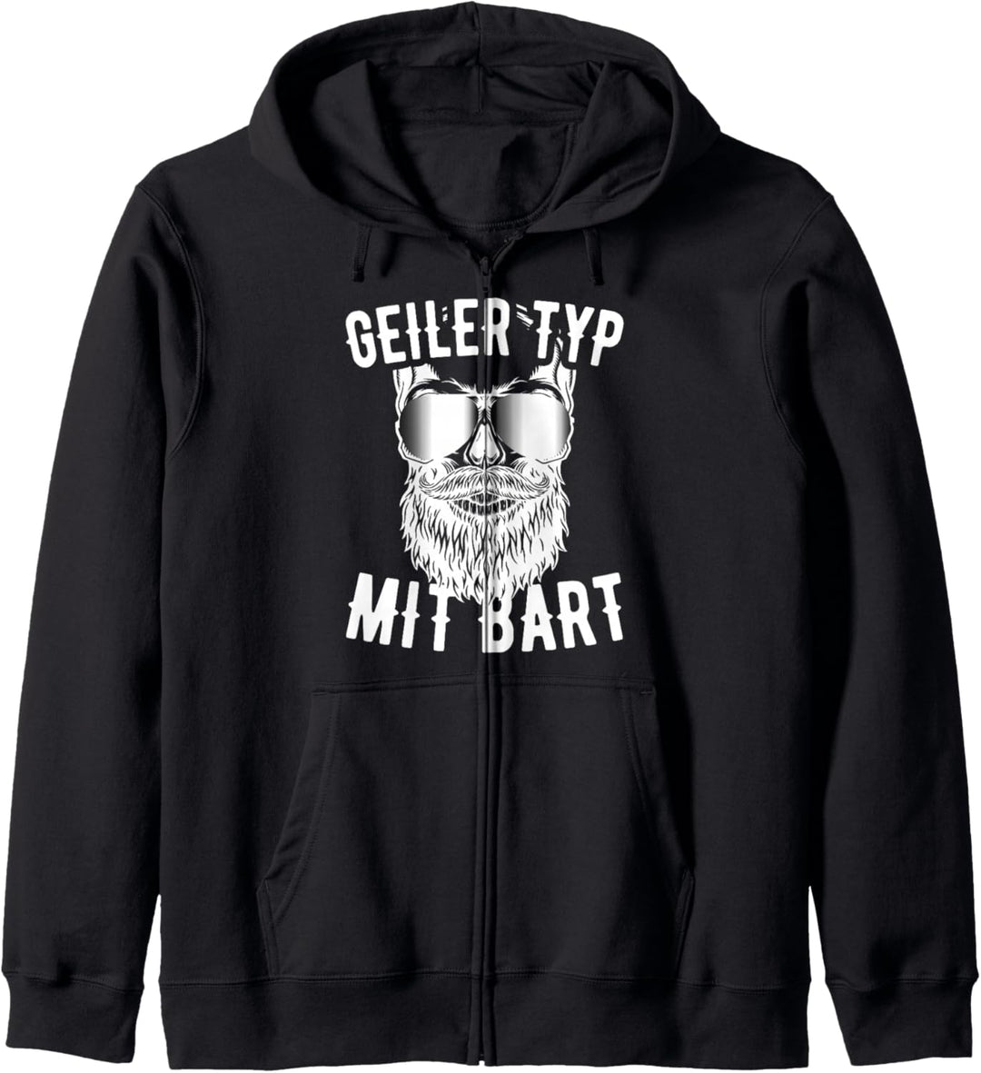 Geiler Typ Mit Bart Bartträger Barbier Vollbart Echter Mann Kapuzenjacke