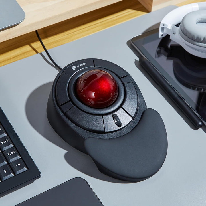 Wired Trackball Maus mit Scroll Wheel - Roter Ball