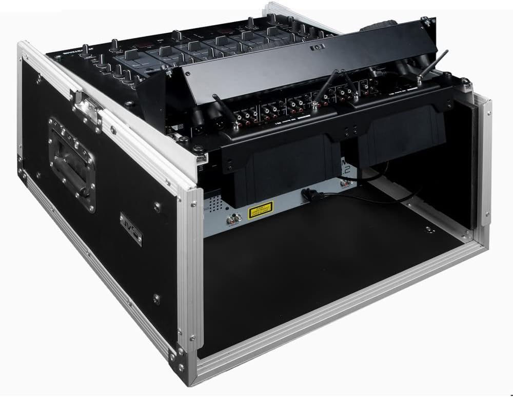 JV Case Professionelles (19 Zoll) DJ Flightcase stabiler 9mm Sperrholz Konstruktion mit abnehmbarem