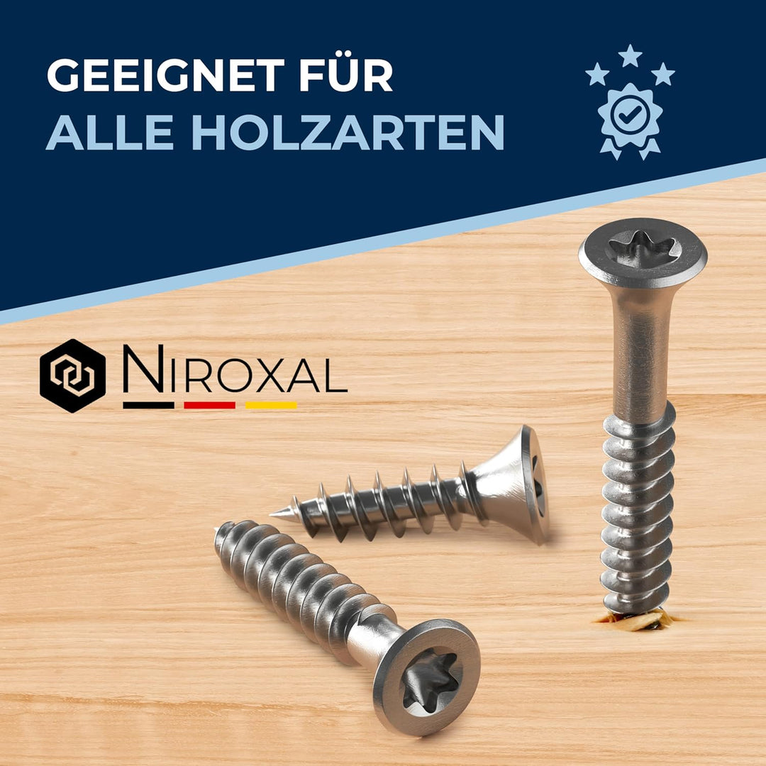 Schrauben Torx Edelstahlschrauben 6x70 Edelstahl V2A rostfrei Spanplattenschrauben für Holz Teilgewi