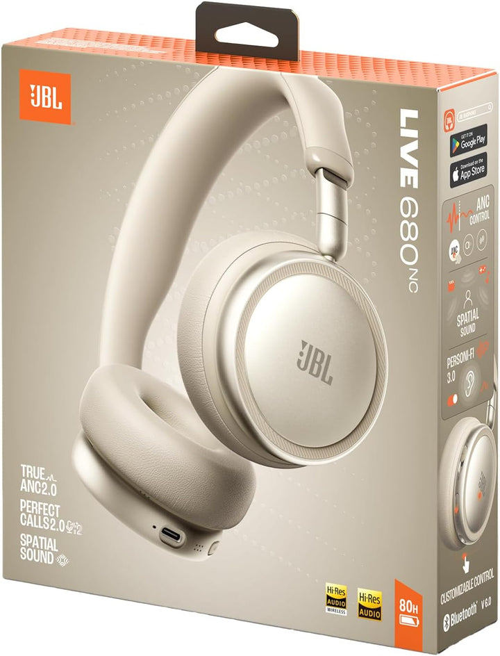JBL Live 680NC Kabellose On‑Ear‑Kopfhörer mit Adaptivem Noise Cancelling, Spatial Sound, Sprachsteue
