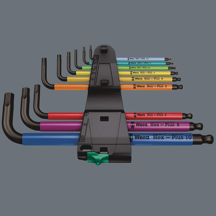Wera 950 SPKL/9 SM N Multicolour Winkelschlüsselsatz, metrisch, BlackLaser, 9-teilig, 05022089001 &