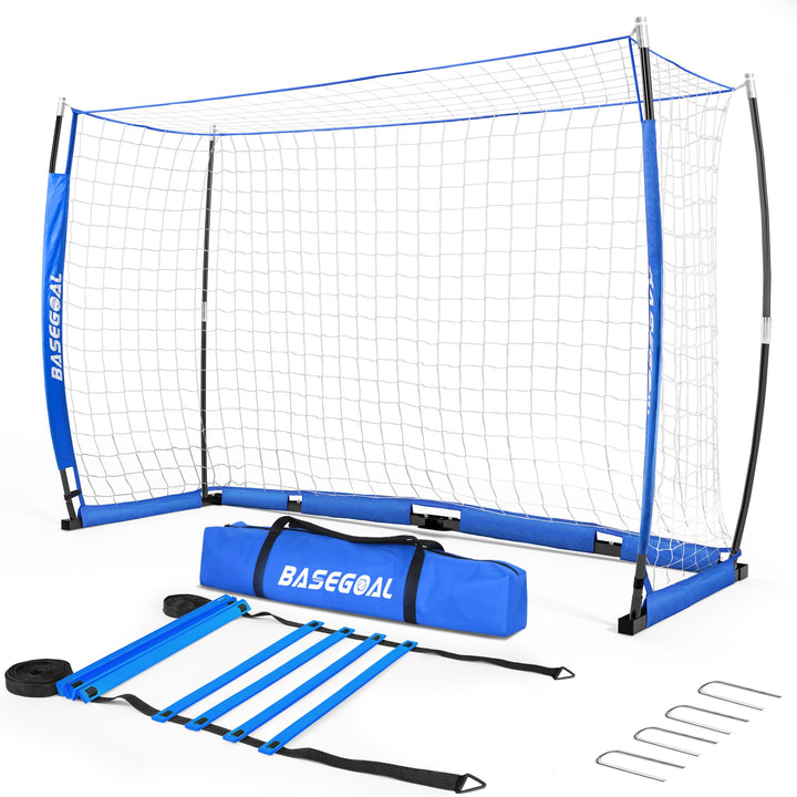 Fussballtor Outdoor [180cm/240cm/365cm], Faltbares Fussballtor Garten &amp; Training mit Koordinationsle