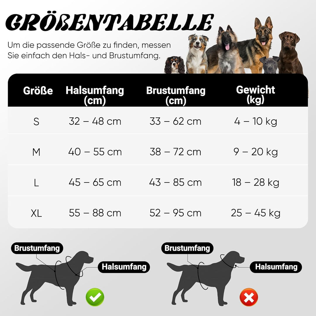 Funfox Hundegeschirr Grosse Hunde, Anti Zug Brustgeschirr Verstellbares Geschirr Hund, Antiziehgesch