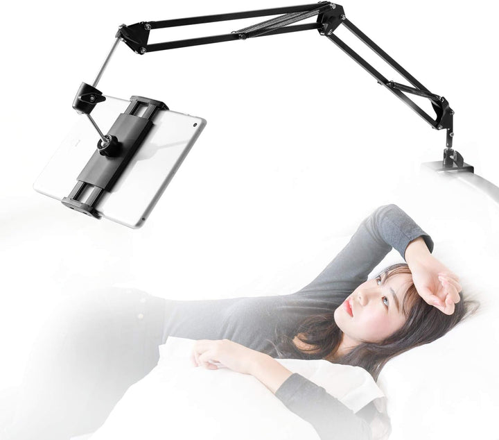 Tablet-Ständer für Bett Halterung -Ständerhalter 360 Grad Drehbarer mit Stabilem Aluminiumarm für iP