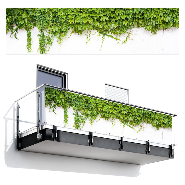 MuchoWow© Balkon Sichtschutz Einseitig Gross Terrassen Gartenzaun | 75x300 cm - Balkonfächer ohne bo