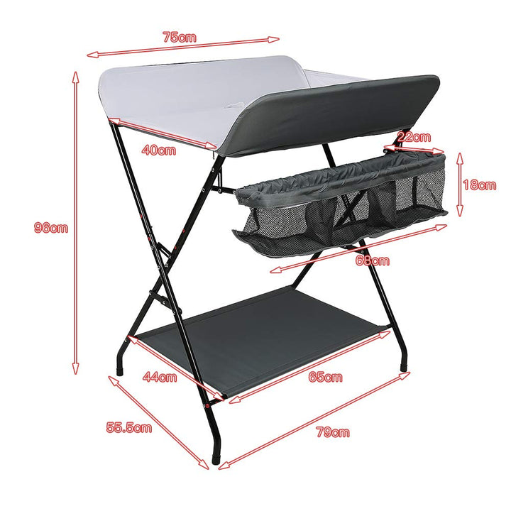 Wickeltisch Klappbar, Mobiler Wickeltisch, mit Ablagfläche, Wickelkommode für Babys Kleinkinder, pla