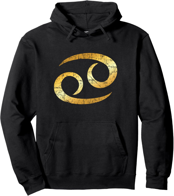 Sternzeichen Krebs (Vintage/Gelb) Pullover Hoodie