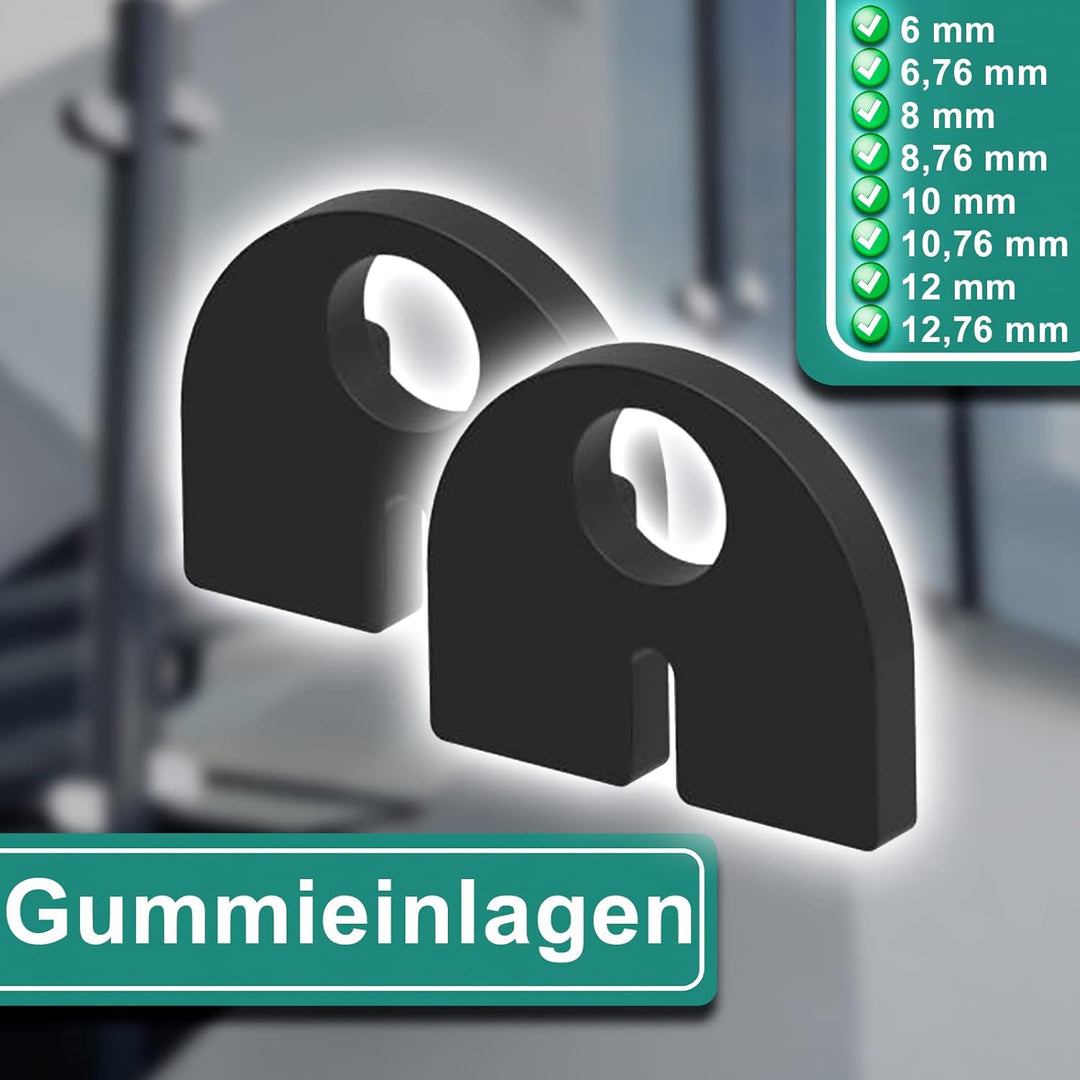 PRIOstahl Glashalter 4 Stück Glasklemmen Klemmhalter Glasplattenhalter 63 x 45 x 30 mm mit Sicherung