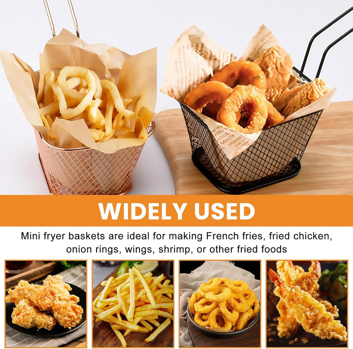 12 Stück Pommes Körbchen: Klein Edelstahl Frittierkorb Silber Pommeskörbchen, Korb für Frittiertes E