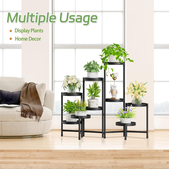 iDavosic.ly Pflanzenständer Metall mit 9 Etagen, Blumenständer Pflanzenregal Blumenregal Indoor Outd
