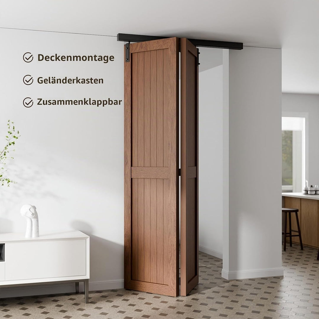 102cm/3.3FT Bifold Schiebetürbeschlag Box Rail Kastenschiene Klapptür Schiebetürsystem Schiebetür Ko