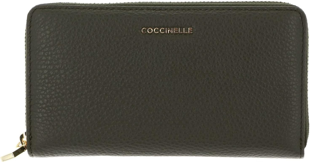 Coccinelle Leder Geldbörse Metallic Soft Wallet Grained Leather Alga grün Alga Einheitsgrösse, Alga