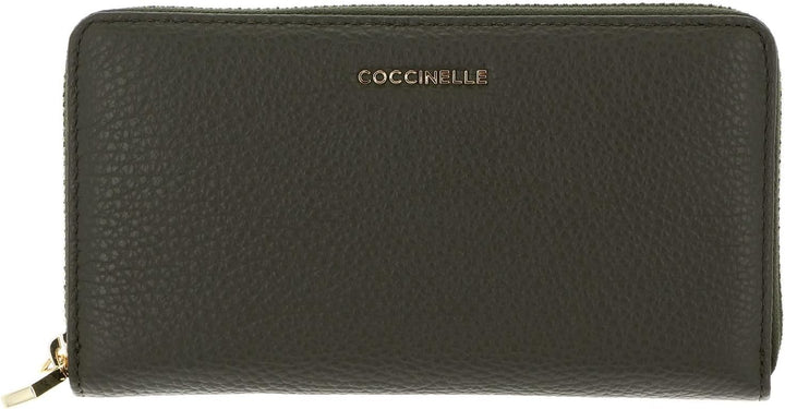 Coccinelle Leder Geldbörse Metallic Soft Wallet Grained Leather Alga grün Alga Einheitsgrösse, Alga